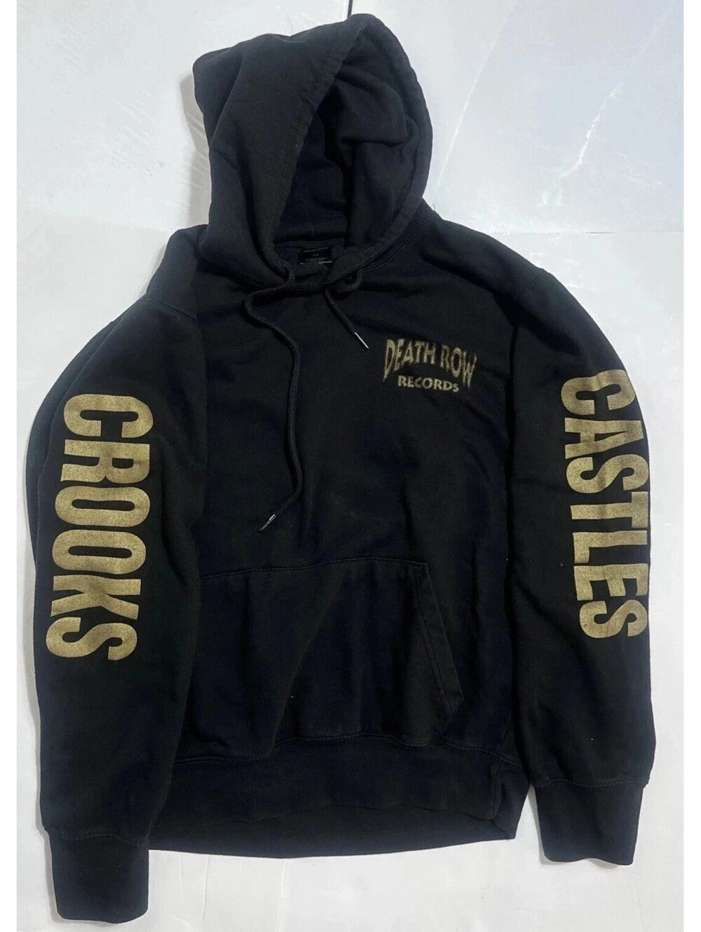 Crooks Castles Death Row Records Hoodie Collab Black Gold Electric Chair Mens M